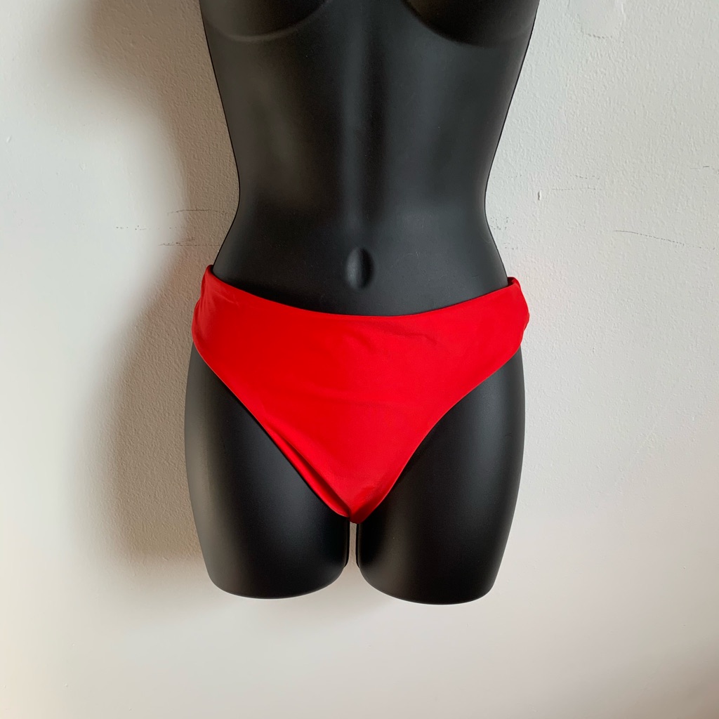 Red Solid Bikini Bottoms